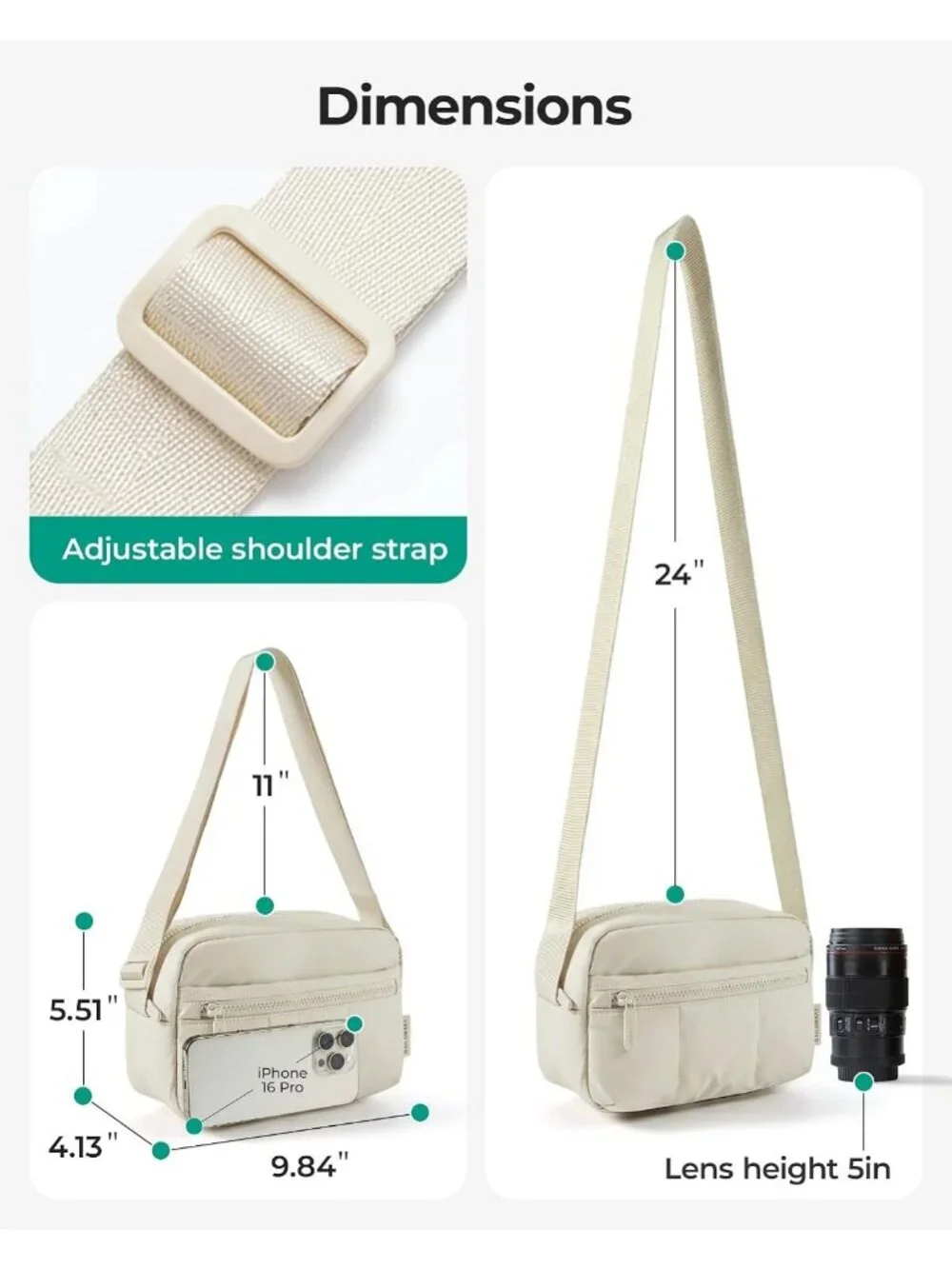 Stylish 2-in-1 Small Puffy Camera Sling Bag in Coffee Brown - Perfect for Travel